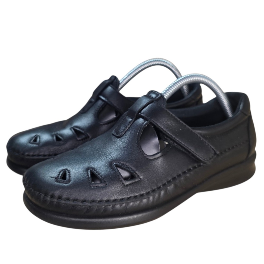 SAS Roamer Mary Jane Shoes Womens 6W Wide Black Leather Comfort Walking